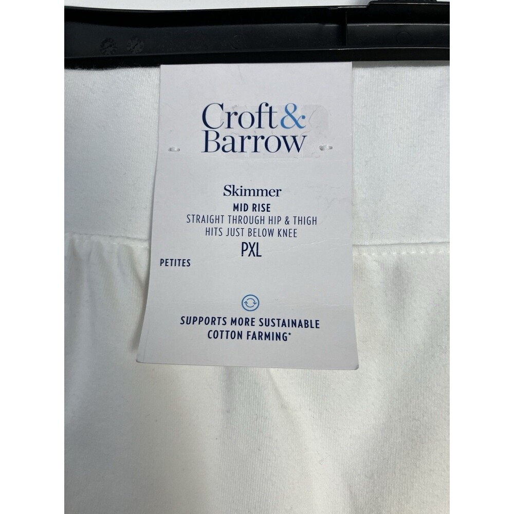 Croft & Barrow Womens Petite XL Skimmer White Bermuda Shorts NWT - Picture 7 of 8
